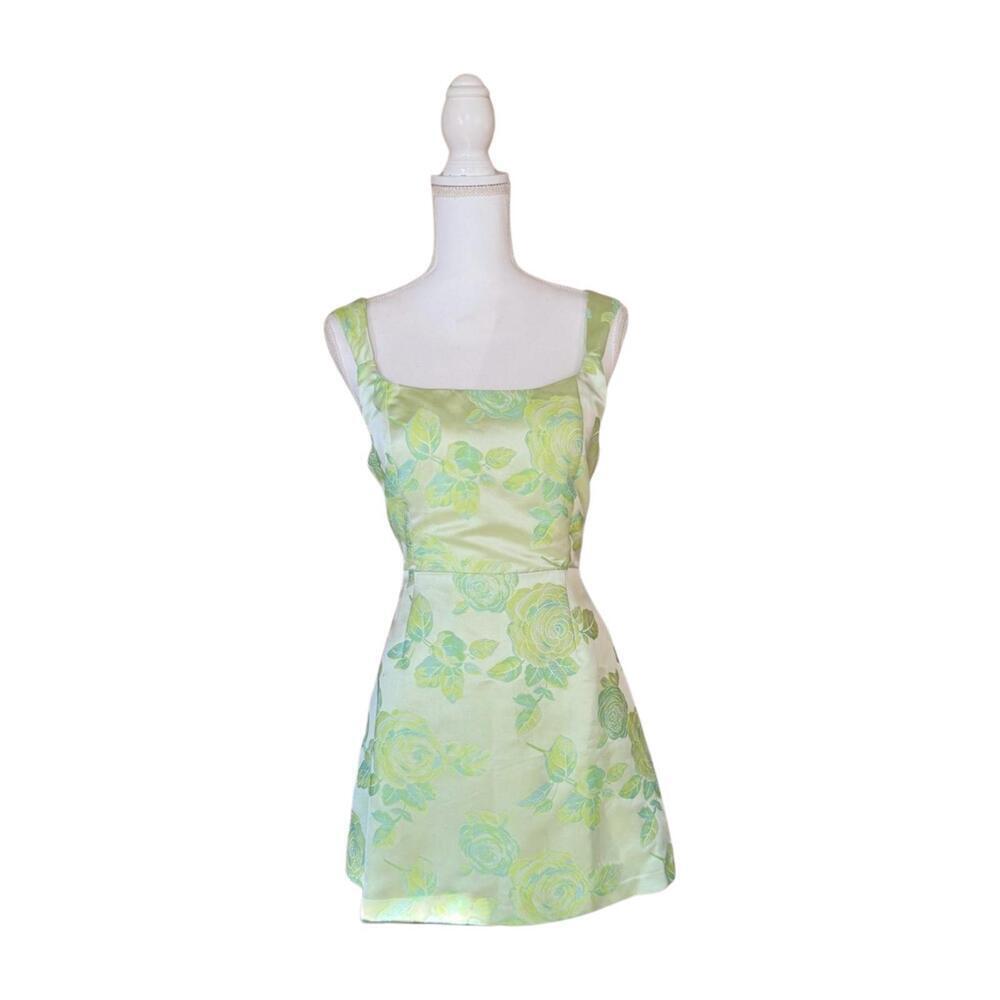 New Lulus Green Floral Mini Dress Size Large